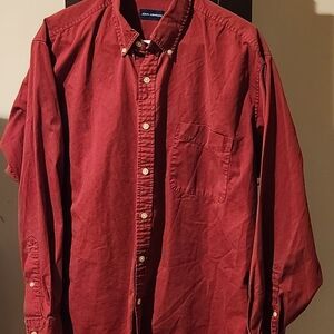 John Ashford Men's Burgundy Button-Down Shirt